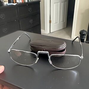Silver Frame Glasses with Case Christian Dior made in austria